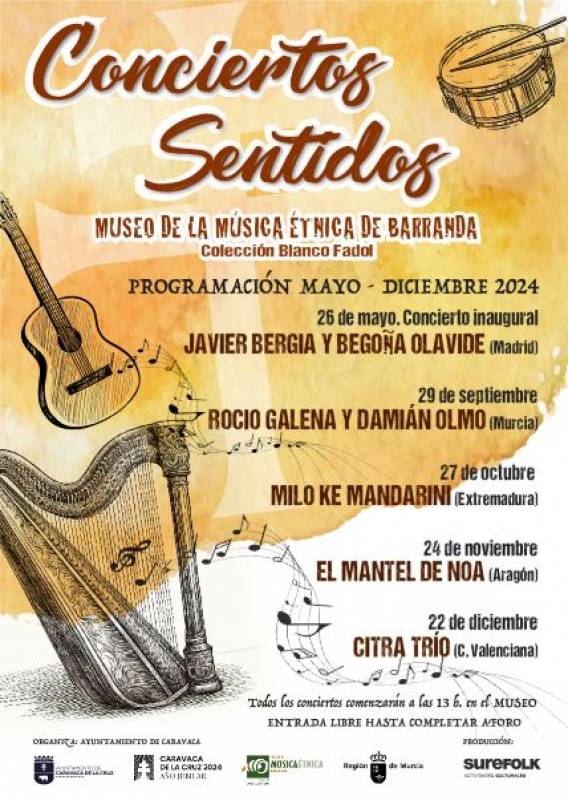 November 24 Free Concierto Sentido music concert in Caravaca