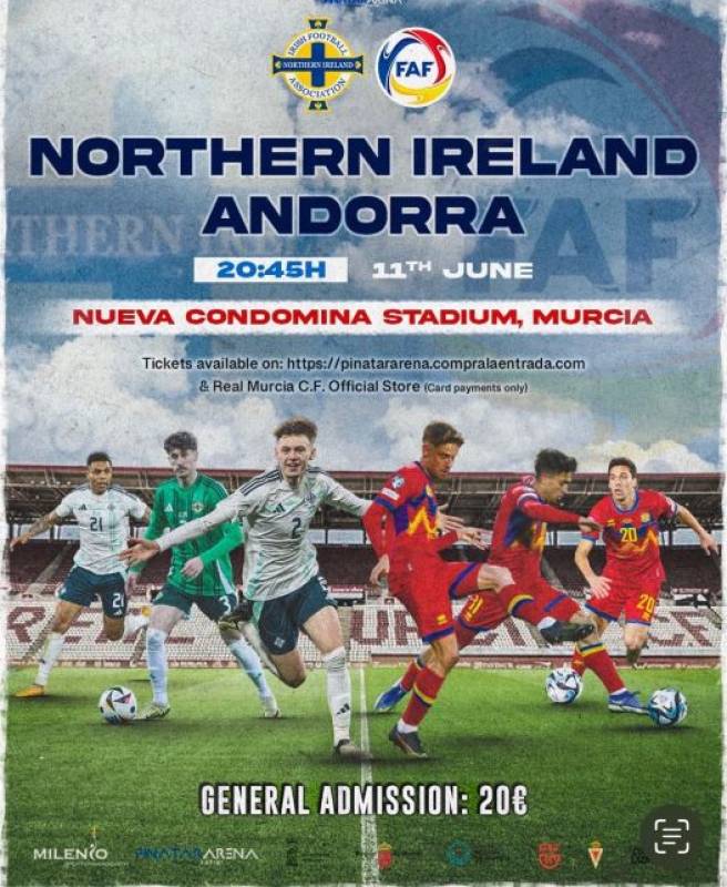 Northern Ireland vs Andorra on June 11 in Murcia