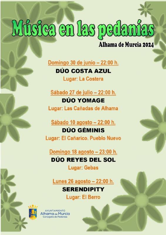August 26 Free open-air concert in the Alhama de Murcia village of El Berro
