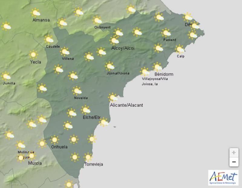 Cloudy and much cooler this weekend: Alicante weather forecast Sept 26-29