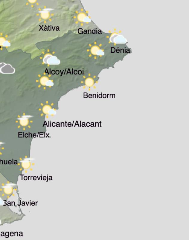 Alicante weather forecast November 25-28: Sunshine all week long