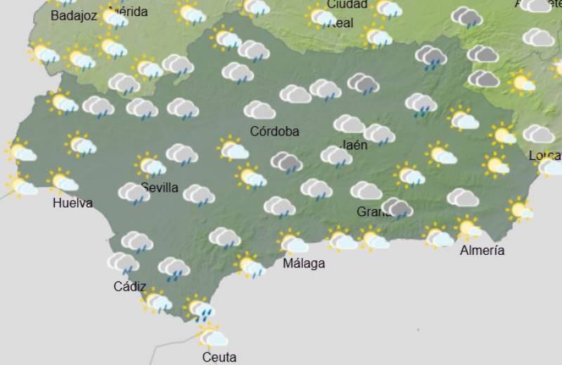 Rainy and cloudy in the run-up to Christmas: Andalusia weekly weather forecast December 15-22