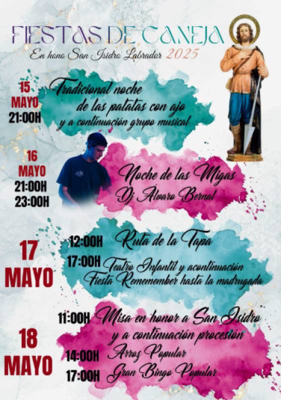 May 15 to 18 Annual fiestas in the Caravaca village of Caneja