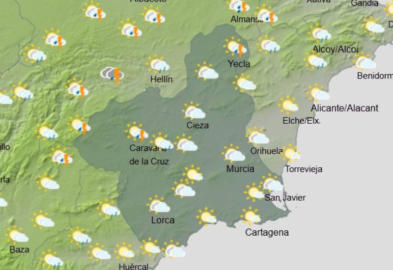 Storms in the north and haze for days: Murcia weekly weather forecast June 16-19