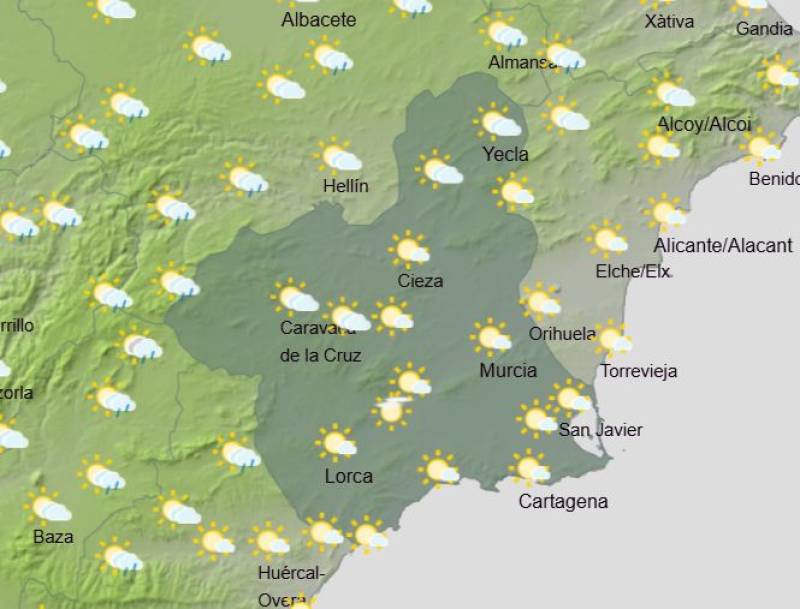 Storms in the north and haze for days: Murcia weekly weather forecast June 16-19