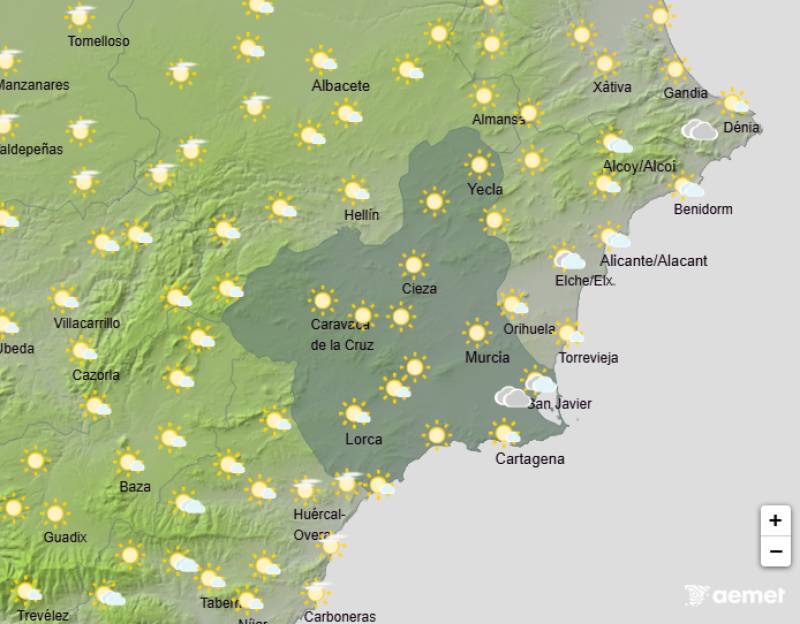 Temperatures inch up this weekend: Murcia weather forecast October 2-5