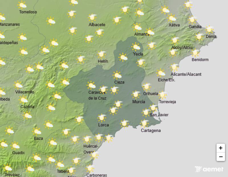 Temperatures inch up this weekend: Murcia weather forecast October 2-5