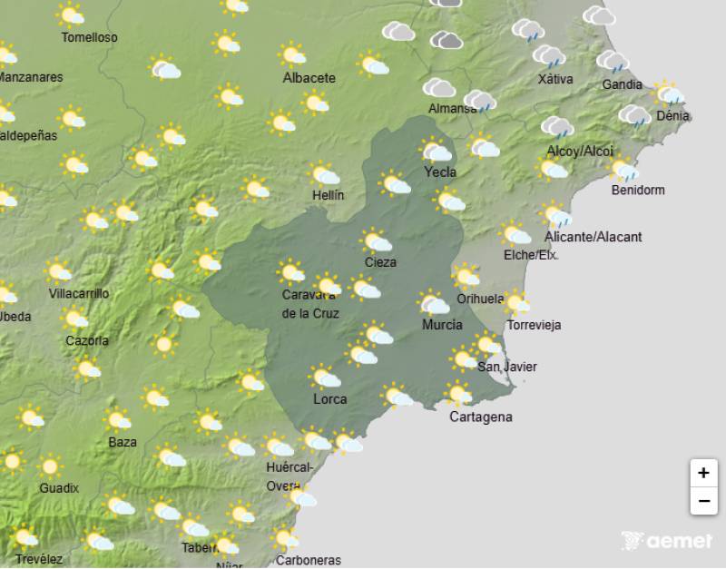 Temperatures inch up this weekend: Murcia weather forecast October 2-5