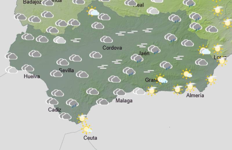 Andalucía weekend weather forecast December 4-7: Blustery showers and a brighter, milder finish