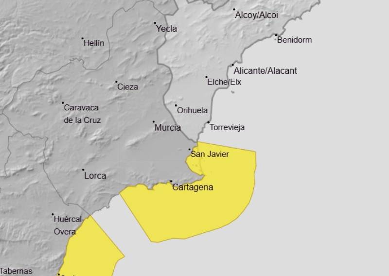 Weather warnings extended in Murcia as strong winds expected over the next few days