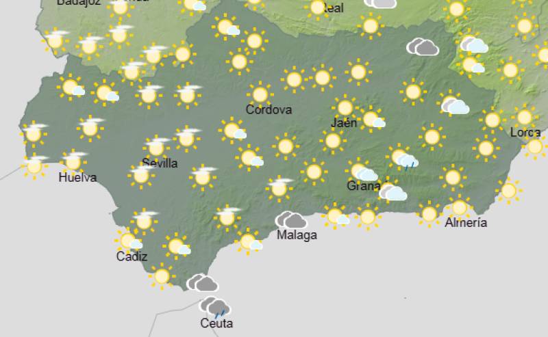 Andalucía weekly weather forecast April 27-30: Breezy start, then showers and thunderstorms